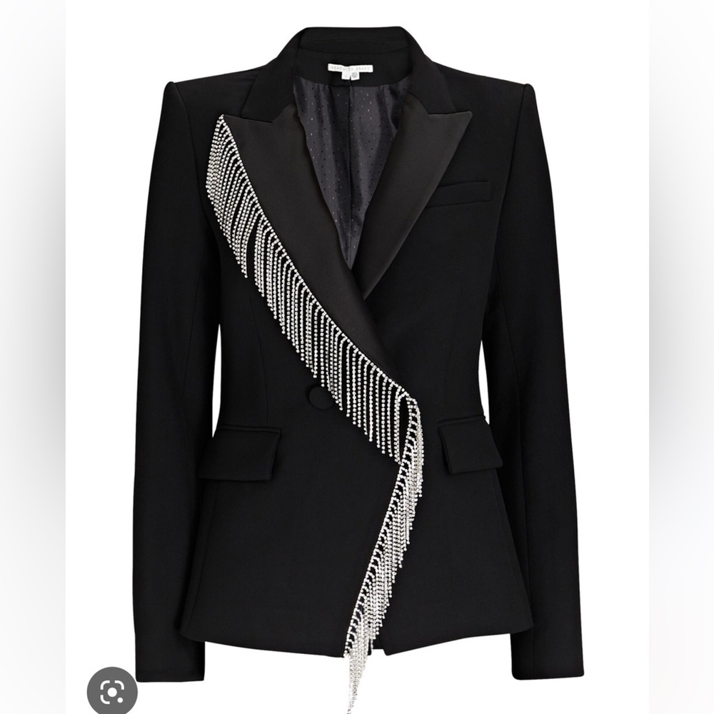 veronica beard clarise fringed rhinestone-dickey-blazer